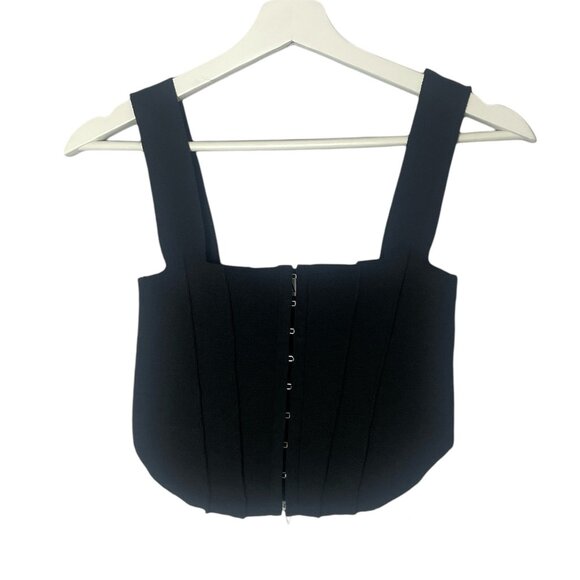 Zara Black Knit Corset Bustier Top Size Small Summer Party Contemporary - Picture 3 of 11
